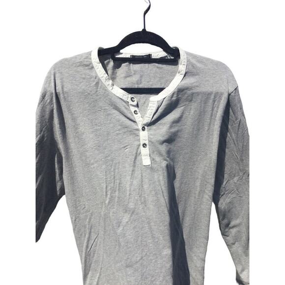 Scotch & Soda long sleeve shirt womens XL gray button henley minimalist cotton - Picture 2 of 10